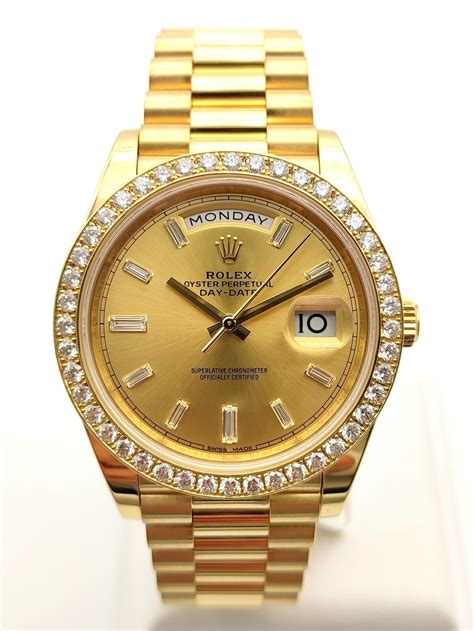 18ct yellow gold day date rolex|rolex day date 40 228238.